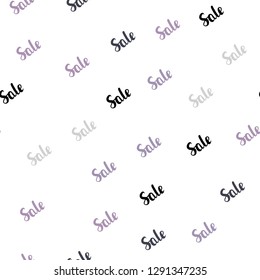 Light Pink, Green vector seamless template with selling words. Shining colorful illustration with isolated selling prices. Template for season sales, shopping ads.