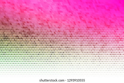 Light Pink, Green vector seamless pattern in polygonal style. Abstract gradient illustration with triangles. Pattern for design of window blinds, curtains.