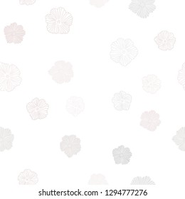 Light Pink, Green vector seamless abstract background with flowers. Abstract illustration with flowers in doodles style. Design for wallpaper, fabric makers.