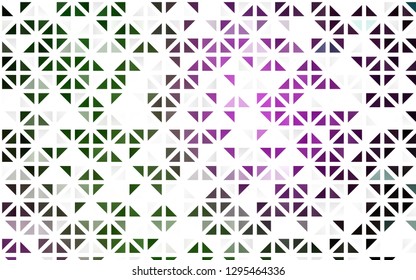 Light Pink, Green vector seamless layout with lines, triangles. Triangles on abstract background with colorful gradient. Design for textile, fabric, wallpapers.