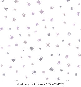Light Pink, Green vector seamless template with ice snowflakes. Shining colorful illustration with snow in christmas style. Pattern for design of fabric, wallpapers.