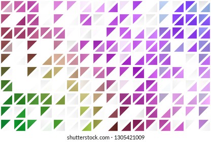 Light Pink, Green vector seamless backdrop with lines, triangles. Beautiful illustration with triangles in nature style. Design for textile, fabric, wallpapers.