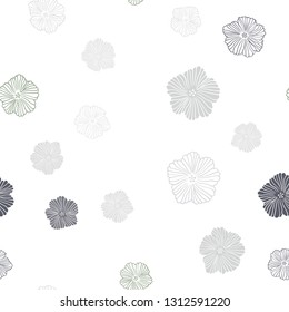 Light Pink, Green vector seamless abstract backdrop with flowers. Abstract illustration with flowers in doodles style. Design for textile, fabric, wallpapers.