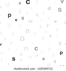 Light Pink, Green vector seamless template with isolated letters. Abstract illustration with colored latin alphabet. Pattern for trendy fabric, wallpapers.
