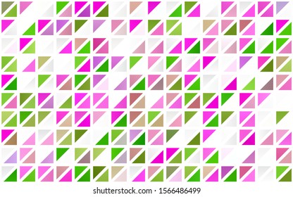 Light Pink, Green vector seamless texture in triangular style. Triangles on abstract background with colorful gradient. Template for business cards, websites.