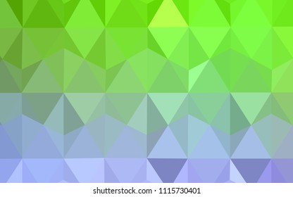 Light Pink, Green vector shining triangular layout. Shining polygonal illustration, which consist of triangles. Brand new style for your business design.