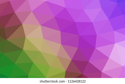 Light Pink, Green vector shining hexagonal shining triangular. A vague abstract illustration with gradient. Brand new style for your business design.