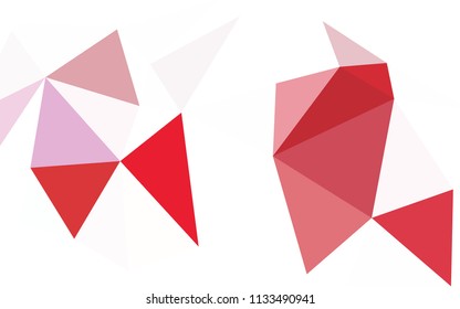 Light Pink, Green vector shining triangular backdrop. Modern abstract illustration with triangles. Triangular pattern for your design.