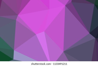 Light Pink, Green vector shining triangular backdrop. Colorful illustration in abstract style with gradient. Brand-new style for your business design.