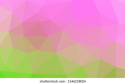 Light Pink, Green vector shining hexagonal pattern. An elegant bright illustration with gradient. The completely new template can be used for your brand book.