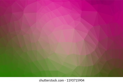 Light Pink, Green vector shining hexagonal background. An elegant bright illustration with gradient. Brand new style for your business design.