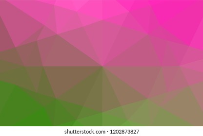 Light Pink, Green vector shining hexagonal pattern. An elegant bright illustration with gradient. The textured pattern can be used for background.