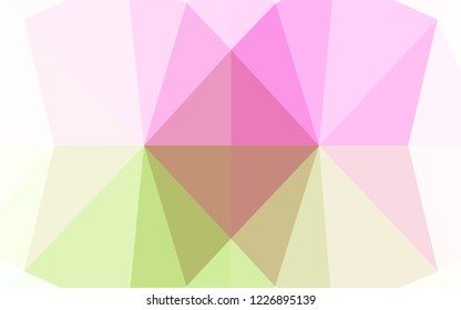 Light Pink, Green vector shining hexagonal template. An elegant bright illustration with gradient. The textured pattern can be used for background.