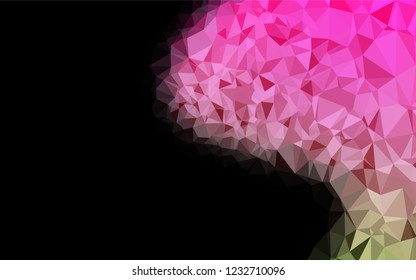 Light Pink, Green vector shining hexagonal template. A vague abstract illustration with gradient. The template can be used as a background for cell phones.