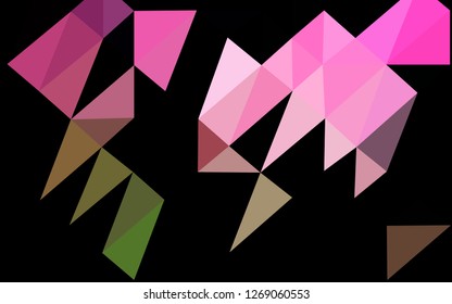 Light Pink, Green vector shining triangular background. Modern geometrical abstract illustration with gradient. New texture for your design.