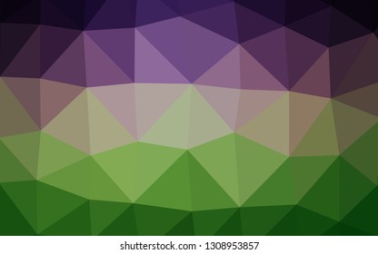 Light Pink, Green vector shining triangular template. Triangular geometric sample with gradient.  New texture for your design.
