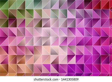 Light Pink, Green vector shining triangular layout. Shining polygonal illustration, which consist of triangles. Polygonal design for your web site.