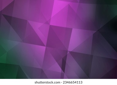 Light Pink, Green vector shining triangular layout. Creative illustration in halftone style with triangles. New template for your brand book.