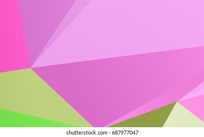 Light Pink, Green vector shining triangular pattern. Geometric illustration in Origami style with gradient.  The best triangular design for your business.