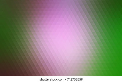 Light Pink, Green vector shining triangular background. A vague abstract illustration with gradient. The elegant pattern can be used as part of a brand book.