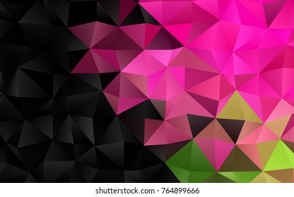 Light Pink, Green vector shining triangular background. Shining colored illustration in a brand-new style. A new texture for your design.