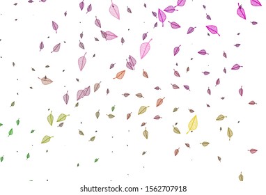 Light Pink, Green vector sketch template. An elegant bright illustration with leaves in Natural style. The template for background of cell phones.
