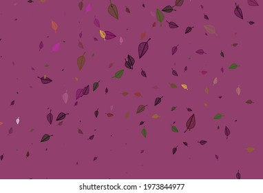 Light Pink, Green vector sketch template. An elegant bright illustration with leaves in Natural style. The template for background of cell phones.