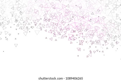 Light Pink, Green vector of small triangles on white background. Illustration of abstract texture of triangles. Pattern design for banner, poster, cover.