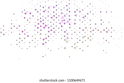 Light Pink, Green vector of small triangles on white background. Illustration of abstract texture of triangles. Pattern design for banner, poster, cover.