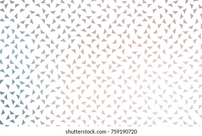 Light Pink, Green vector of small triangles on white background. Illustration of abstract texture of triangles. Pattern design for banner, poster, cover.