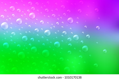 Light Pink, Green vector template with circles. Modern abstract illustration with colorful water drops. Pattern can be used as texture of water, rain drops.
