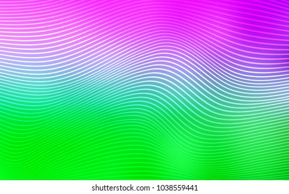 Light Pink, Green vector template with curved ribbons. Shining crooked illustration of lines in a brand-new style. The polygonal design for your web site.