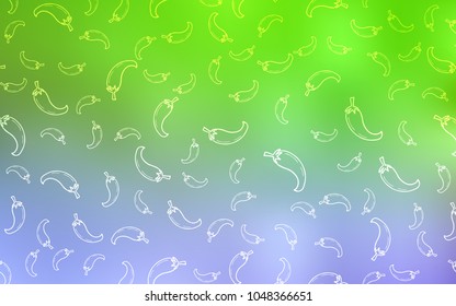 Light Pink, Green vector template with organic peppers. peppers on blurred abstract background with colorful gradient. Design for ad, poster, banner of cafes or restaurants.