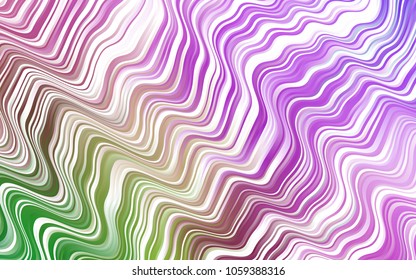 Light Pink, Green vector template with lines, ovals. Colorful illustration in abstract marble style with gradient. A new texture for your  ad, booklets, leaflets.