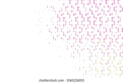 Light Pink, Green vector template with isolated numerals. Illustration with Numeral symbols on abstract template. Template can be used as a background for ads of typography.