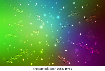 Light Pink, Green vector template with carnival confetti. Confetti on blurred abstract background with colorful gradient. Beautiful design for your business advert of anniversary.
