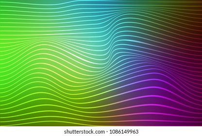 Light Pink, Green vector template with shining lines. A sample with blurred curved shapes. The elegant pattern of a brand book.