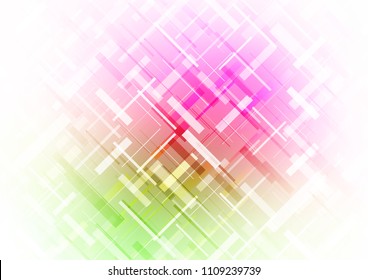 Light Pink, Green vector template with repeated sticks. Modern geometrical abstract illustration with staves. Smart design for your business advert.