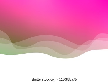 Light Pink, Green vector template with lines, ovals. Blurred geometric sample with gradient bubbles.  Pattern for your business design.