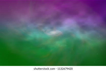 Light Pink, Green vector template with space stars. Shining illustration with sky stars on abstract template. Pattern for astronomy websites.