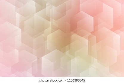 Light Pink, Green vector template in hexagonal style. Illustration of colored hexagons on white surface. Beautiful design for your business advert.