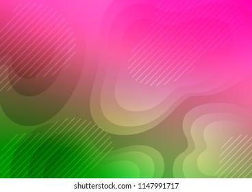 Light Pink, Green vector template with repeated sticks. Lines on blurred abstract background with gradient. The pattern can be used for websites.