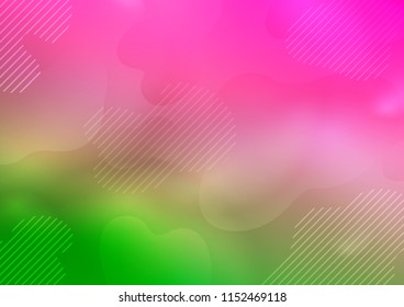 Light Pink, Green vector template with repeated sticks. Lines on blurred abstract background with gradient. Best design for your ad, poster, banner.