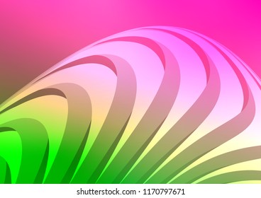 Light Pink, Green vector template with curved lines. Glitter abstract illustration with colored sticks. The pattern can be used for business ad, booklets, leaflets