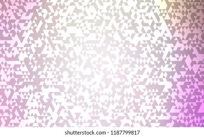 Light Pink, Green vector template with crystals, triangles. Glitter abstract illustration with triangular shapes. Best design for your ad, poster, banner.