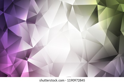 Light Pink, Green vector template with crystals, triangles. Beautiful illustration with triangles in nature style. Pattern for commercials.