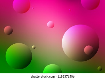 Light Pink, Green vector template with circles. Abstract illustration with colored bubbles in nature style. New design for ad, poster, banner of your website.