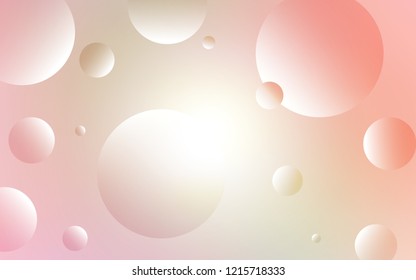 Light Pink, Green vector template with circles. Modern abstract illustration with colorful water drops. Pattern can be used for ads, leaflets.