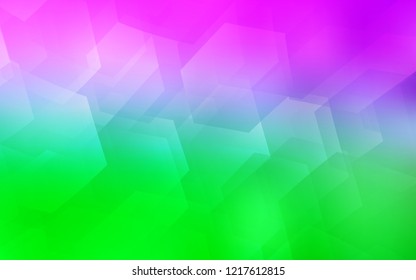 Light Pink, Green vector template in hexagonal style. Illustration of colored hexagons on white surface. Pattern can for your ad, booklets.