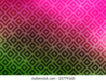 Light Pink, Green vector template with sticks, squares. Colorful lines, squares on abstract background with gradient. Pattern for ads, posters, banners.